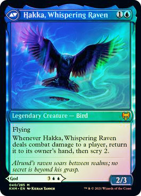 Alrund, God of the Cosmos // Hakka, Whispering Raven [Kaldheim Prerelease Promos] | Tables and Towers