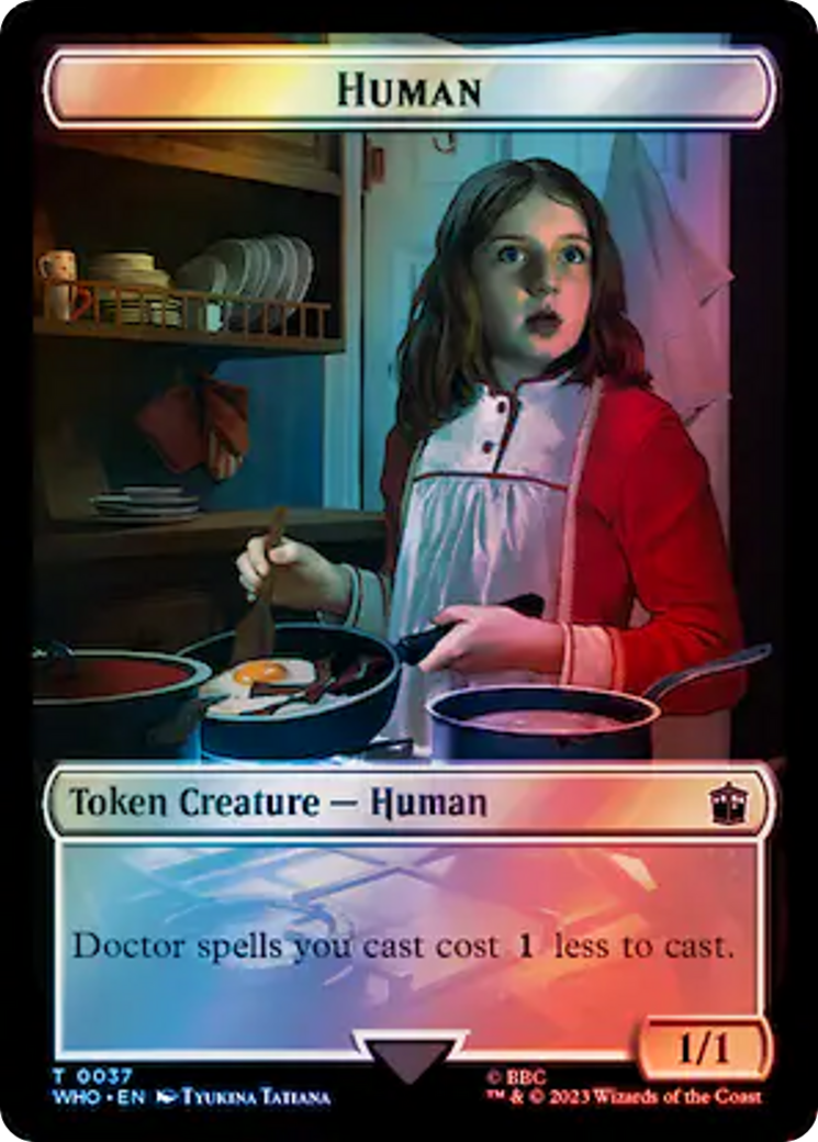 Human (0037) // Mark of the Rani Double-Sided Token (Surge Foil) [Doctor Who Tokens] | Tables and Towers