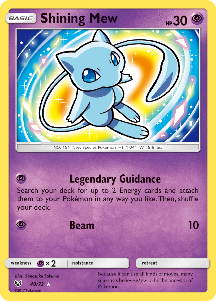 Shining Mew (40/73) [Sun & Moon: Shining Legends] | Tables and Towers