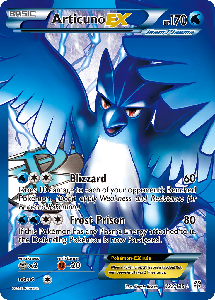 Articuno EX (132/135) [Black & White: Plasma Storm] | Tables and Towers