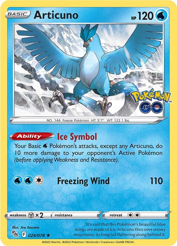 Articuno (024/078) [Pokémon GO] | Tables and Towers