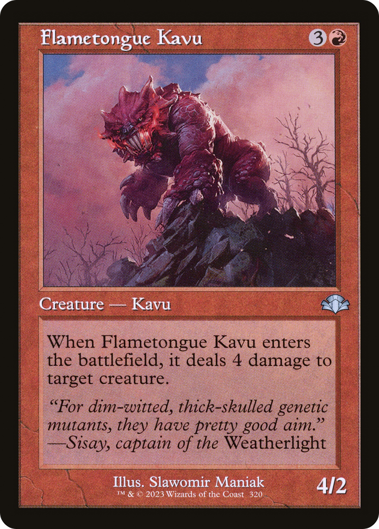 Flametongue Kavu (Retro) [Dominaria Remastered] | Tables and Towers