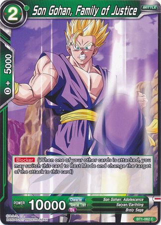 Son Gohan, Family of Justice (BT1-062) [Galactic Battle] | Tables and Towers