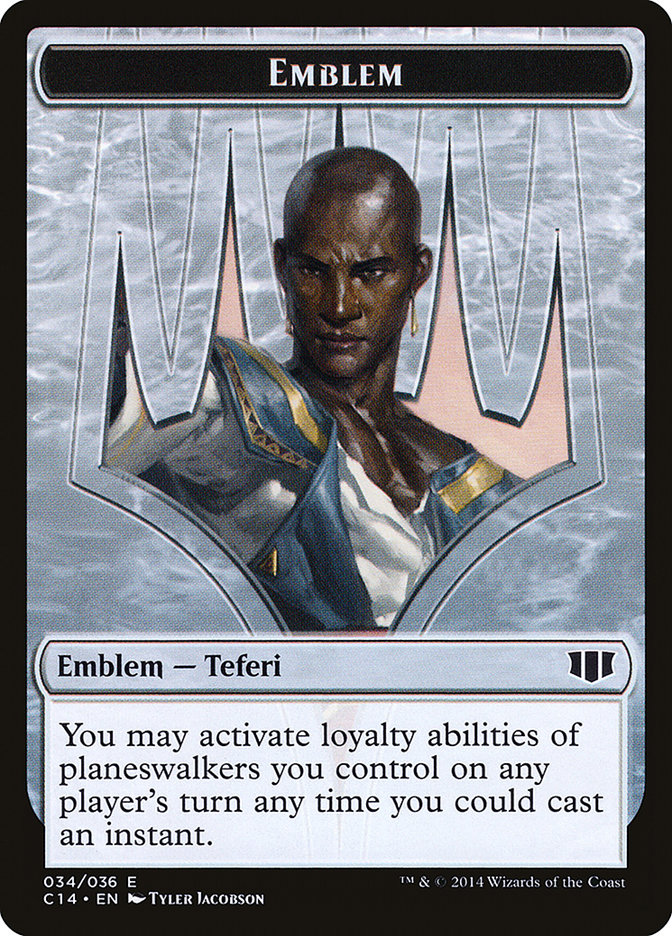 Teferi, Temporal Archmage Emblem // Zombie (011/036) Double-Sided Token [Commander 2014 Tokens] | Tables and Towers