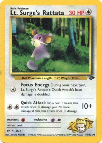 Lt. Surge's Rattata (85/132) [Gym Challenge Unlimited] | Tables and Towers