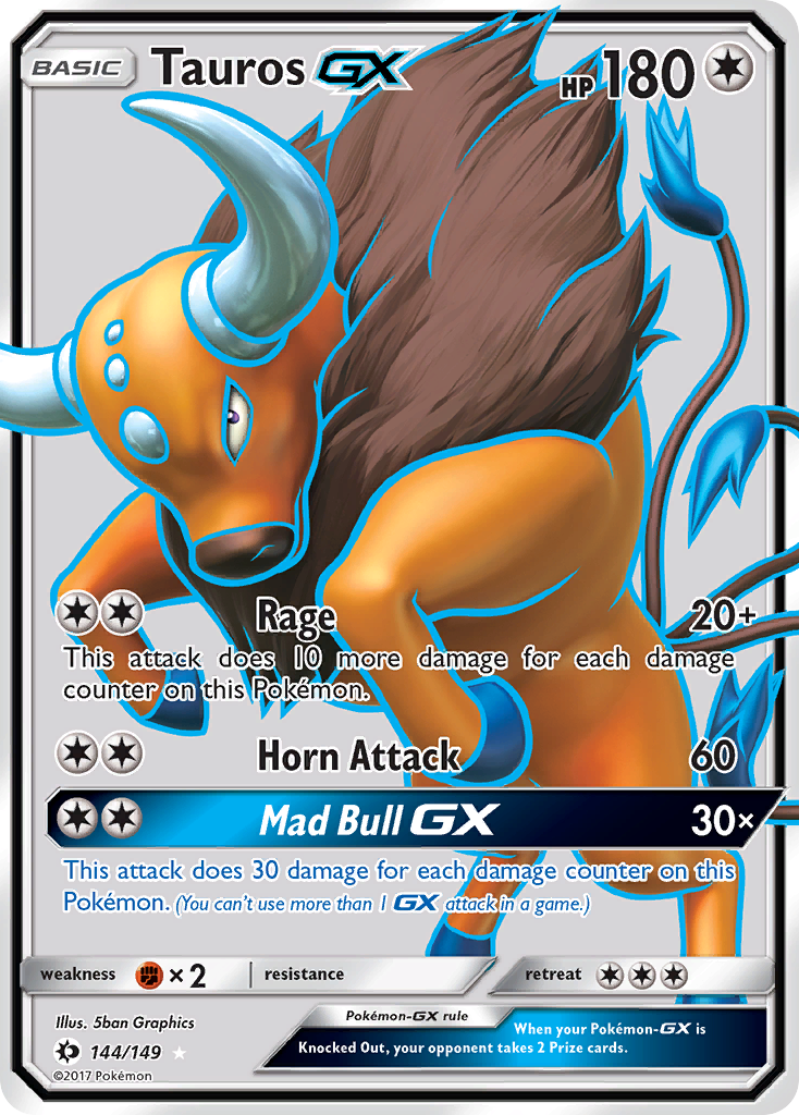 Tauros GX (144/149) [Sun & Moon: Base Set] | Tables and Towers