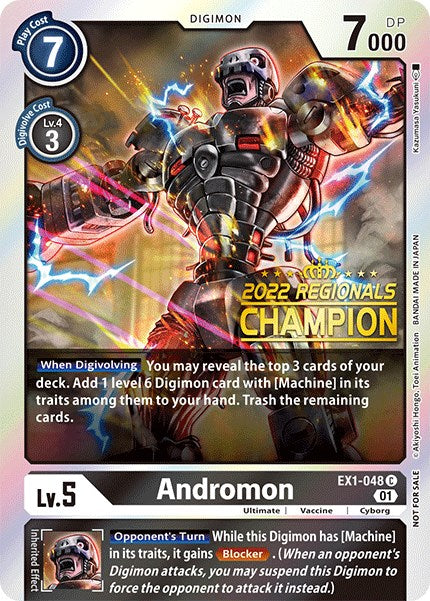 Andromon [EX1-048] (2022 Championship Online Regional) (Online Champion) [Classic Collection Promos] | Tables and Towers