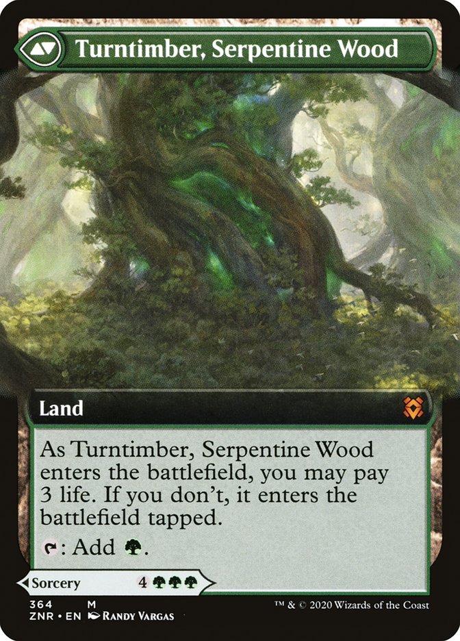 Turntimber Symbiosis // Turntimber, Serpentine Wood (Extended Art) [Zendikar Rising] | Tables and Towers