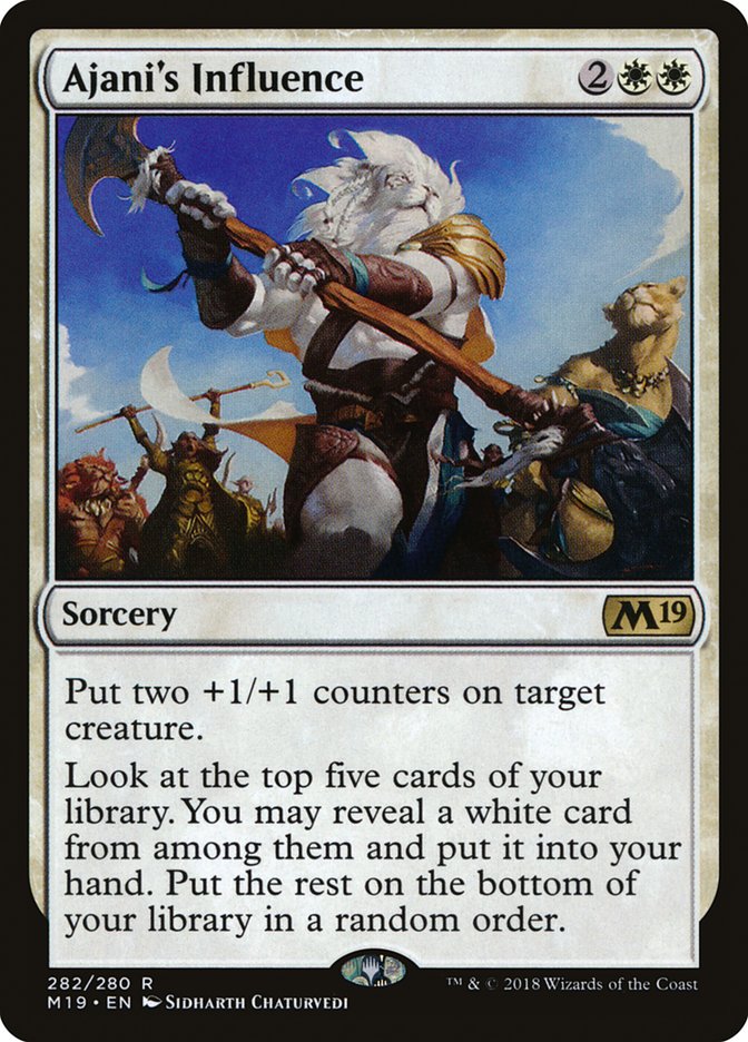 Ajani's Influence [Core Set 2019] | Tables and Towers