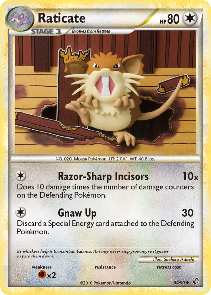 Raticate (34/90) [HeartGold & SoulSilver: Undaunted] | Tables and Towers