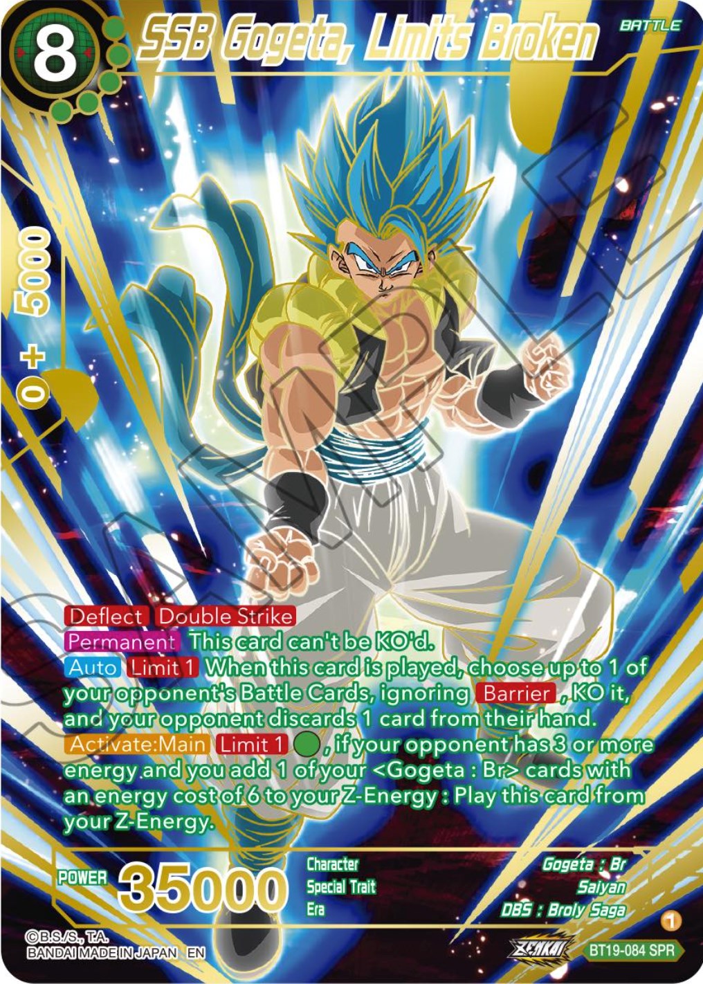 SSB Gogeta, Limits Broken (SPR) (BT19-084) [Fighter's Ambition] | Tables and Towers