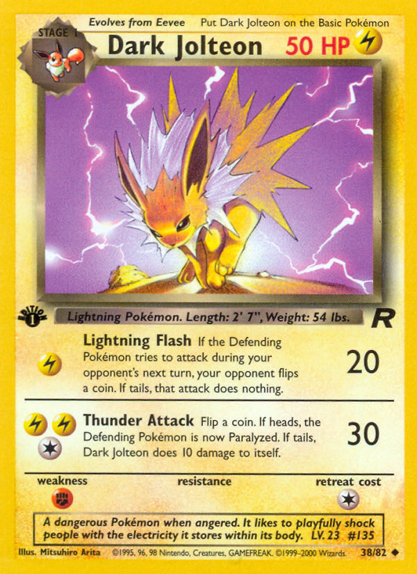 Dark Jolteon (38/82) [Team Rocket 1st Edition] | Tables and Towers