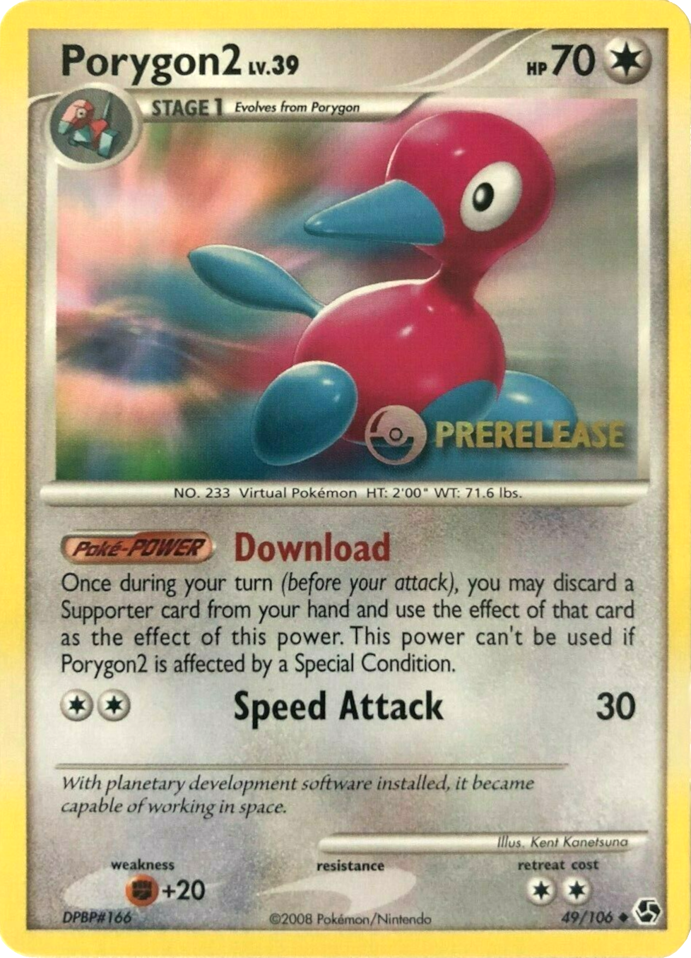 Porygon2 (49/106) (Prerelease Promo) [Diamond & Pearl: Black Star Promos] | Tables and Towers