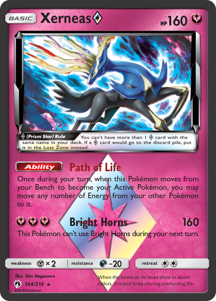 Xerneas (144/214) (Prism Star) [Sun & Moon: Lost Thunder] | Tables and Towers