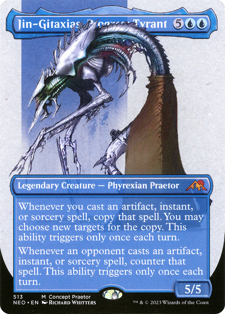 Jin-Gitaxias, Progress Tyrant (Borderless Concept Praetors) [Phyrexia: All Will Be One] | Tables and Towers