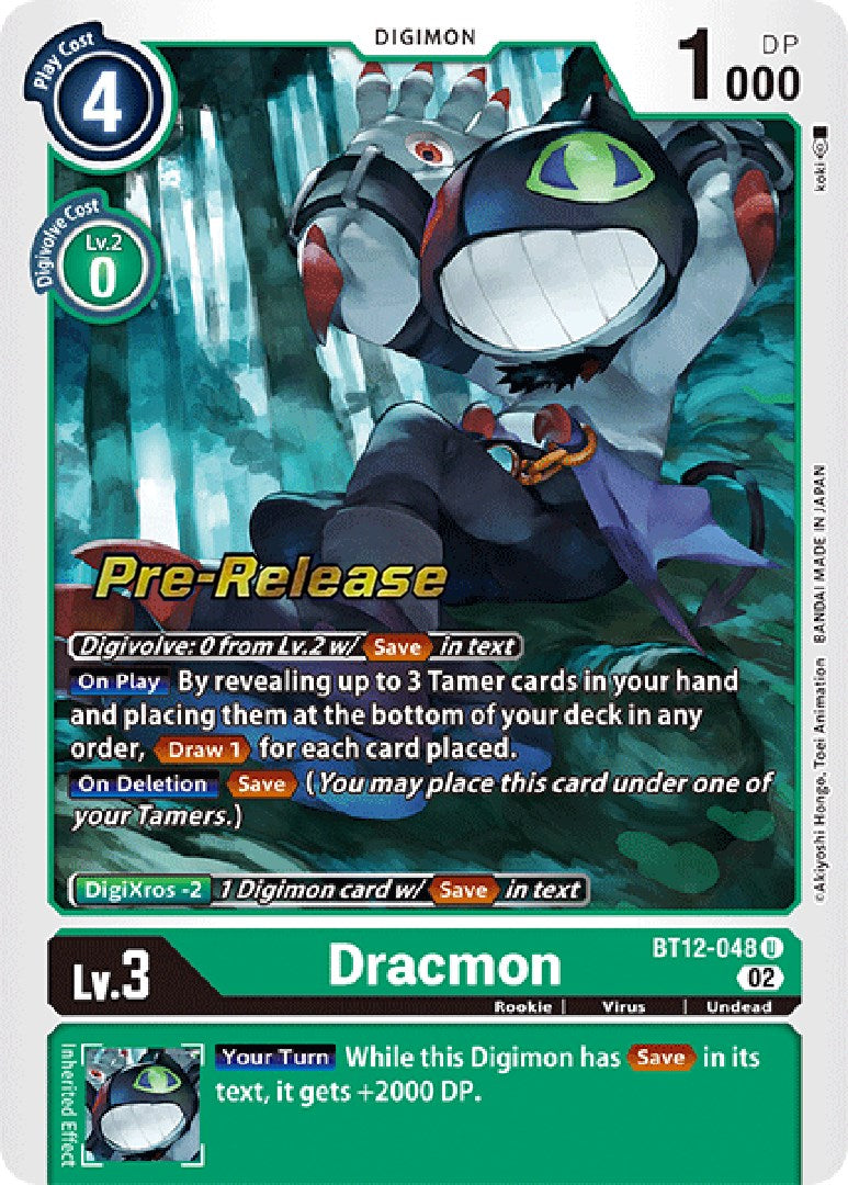 Dracmon [BT12-048] [Across Time Pre-Release Cards] | Tables and Towers