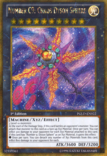 Number C9: Chaos Dyson Sphere [PGLD-EN022] Gold Secret Rare | Tables and Towers