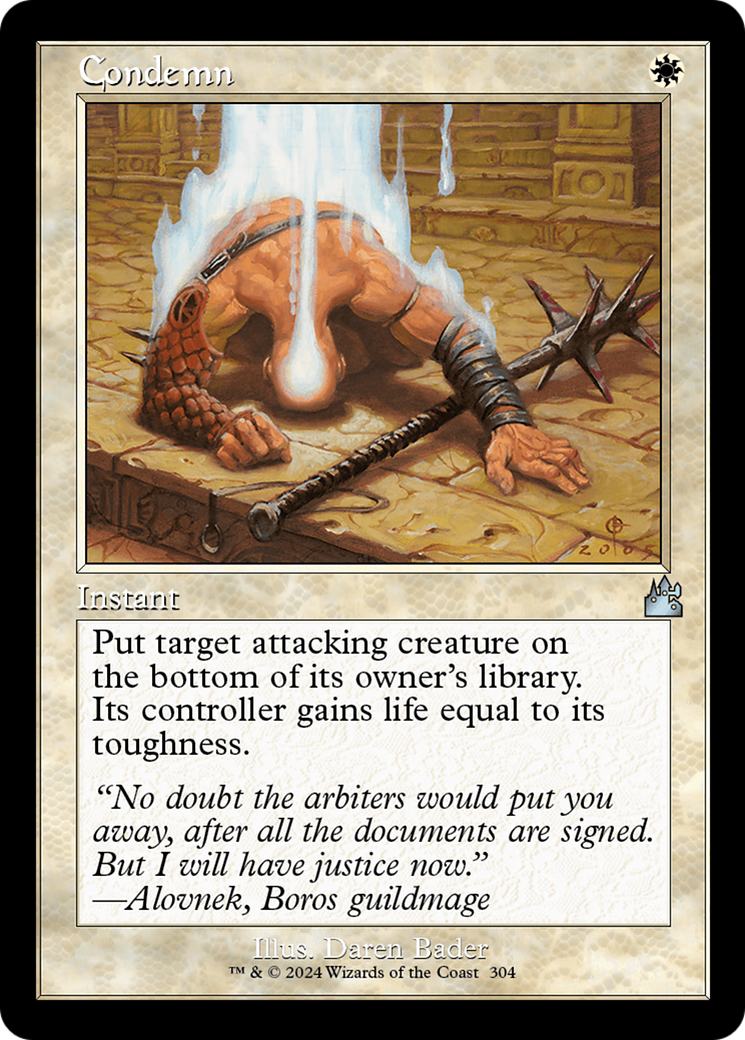 Condemn (Retro Frame) [Ravnica Remastered] | Tables and Towers