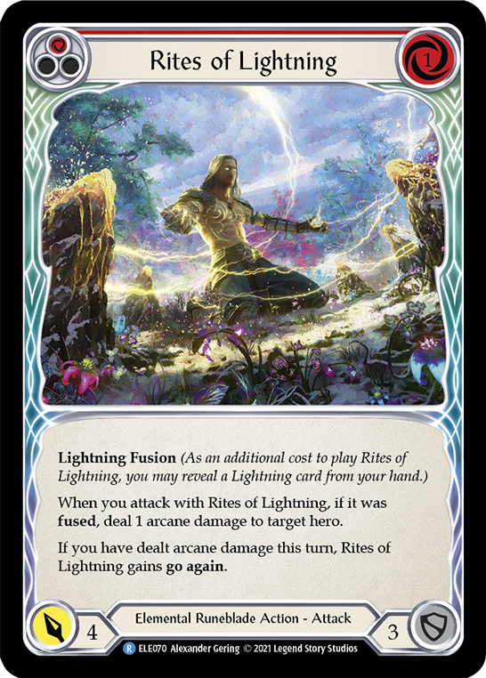 Rites of Lightning (Red) [ELE070] (Tales of Aria)  1st Edition Rainbow Foil | Tables and Towers