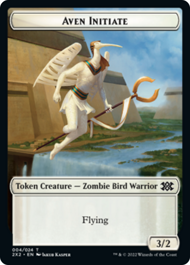 Spider // Aven Initiate Double-Sided Token [Double Masters 2022 Tokens] | Tables and Towers