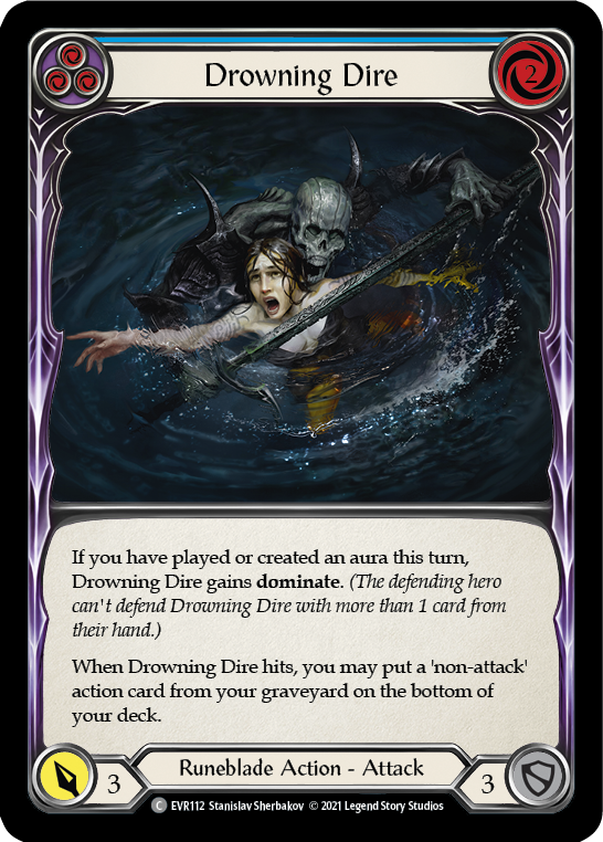 Drowning Dire (Blue) [EVR112] (Everfest)  1st Edition Rainbow Foil | Tables and Towers