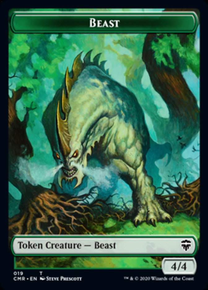 Beast (18) // Beast (19) Double-Sided Token [Commander Legends Tokens] | Tables and Towers