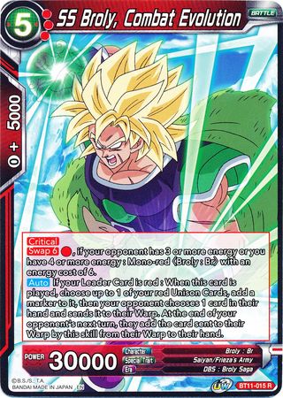 SS Broly, Combat Evolution (BT11-015) [Vermilion Bloodline] | Tables and Towers