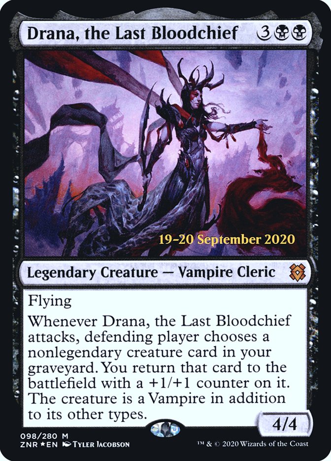 Drana, the Last Bloodchief [Zendikar Rising Prerelease Promos] | Tables and Towers