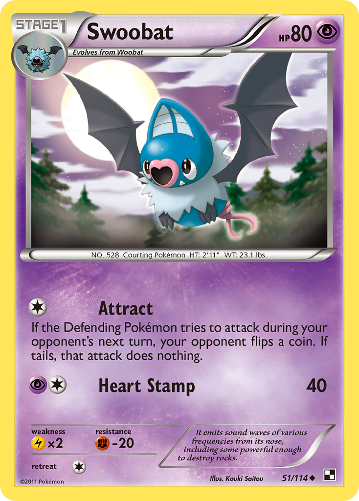 Swoobat (51/114) [Black & White: Base Set] | Tables and Towers