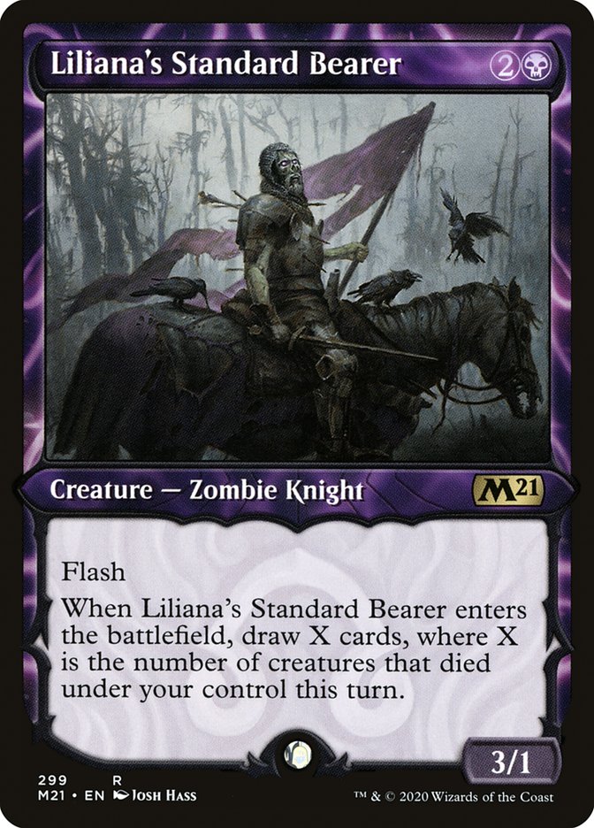 Liliana's Standard Bearer (Showcase) [Core Set 2021] | Tables and Towers