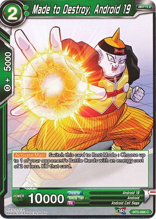 Made to Destroy, Android 19 (BT3-066) [Cross Worlds] | Tables and Towers