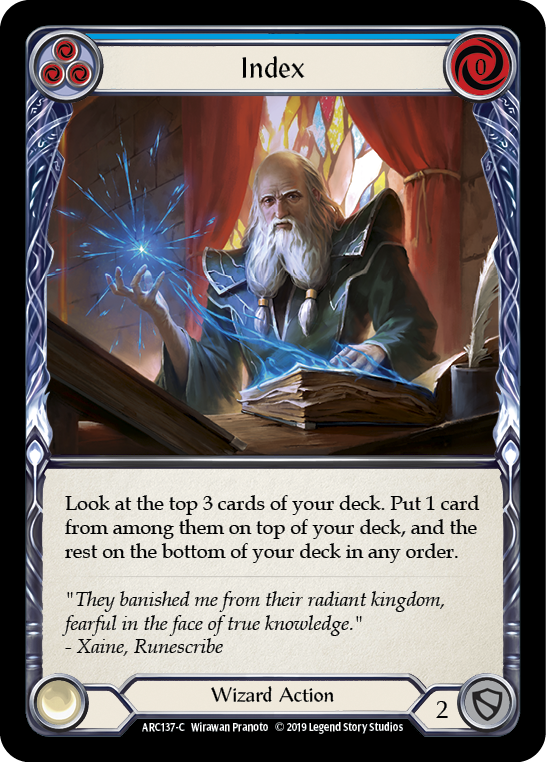 Index (Blue) [ARC137-C] (Arcane Rising)  1st Edition Rainbow Foil | Tables and Towers