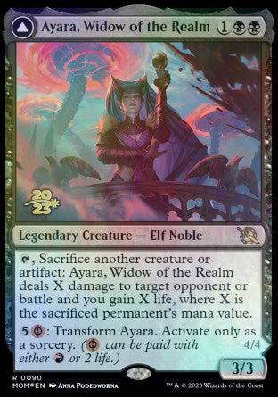 Ayara, Widow of the Realm // Ayara, Furnace Queen [March of the Machine Prerelease Promos] | Tables and Towers