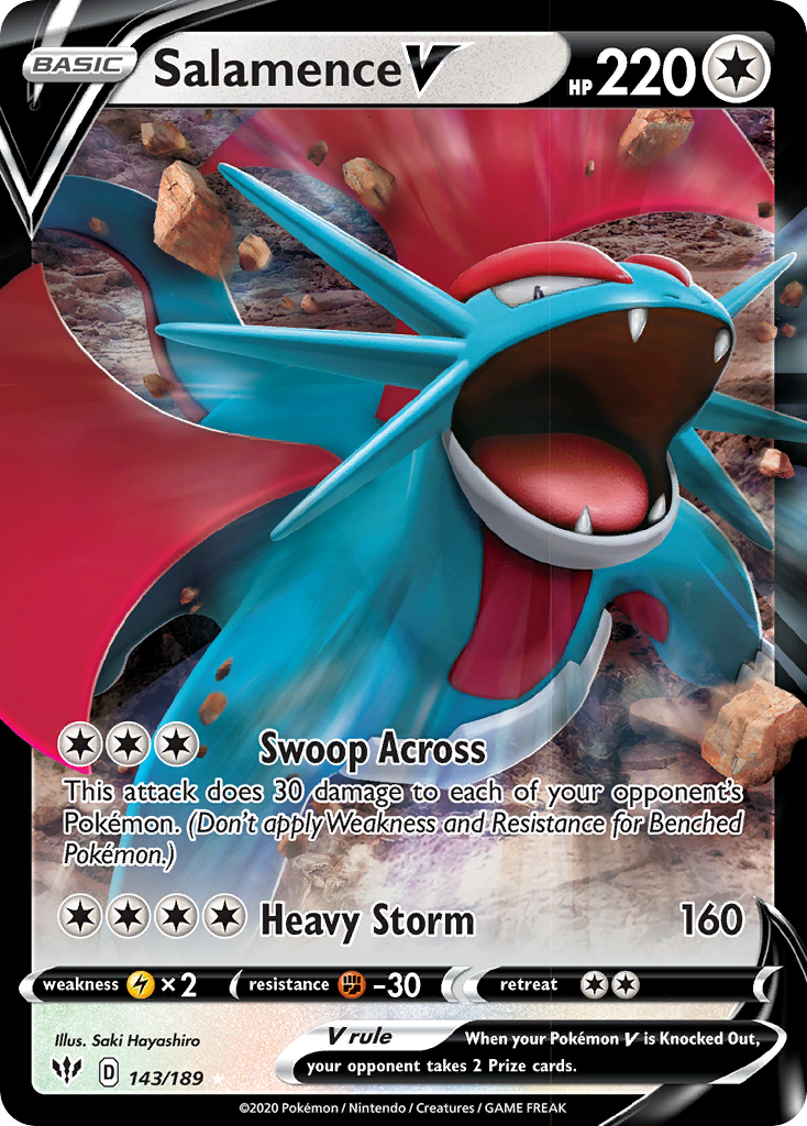 Salamence V (143/189) [Sword & Shield: Darkness Ablaze] | Tables and Towers