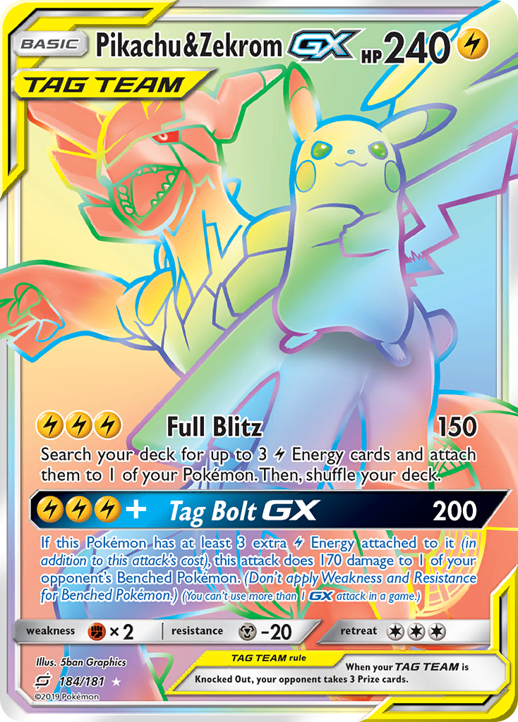 Pikachu & Zekrom GX (184/181) [Sun & Moon: Team Up] | Tables and Towers