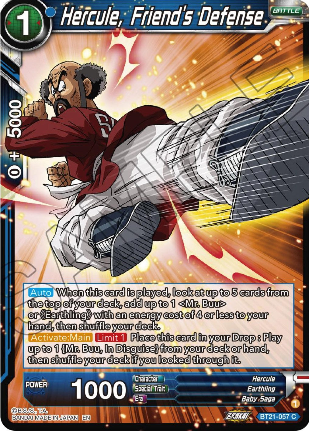 Hercule, Friend's Defense (BT21-057) [Wild Resurgence] | Tables and Towers