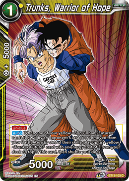 Trunks, Warrior of Hope (Common) (BT13-103) [Supreme Rivalry] | Tables and Towers