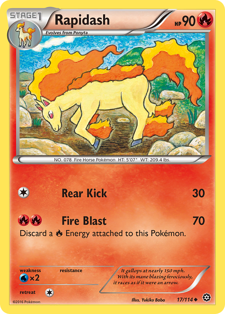 Rapidash (17/114) [XY: Steam Siege] | Tables and Towers