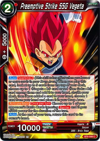 Preemptive Strike SSG Vegeta (BT6-008) [Destroyer Kings] | Tables and Towers