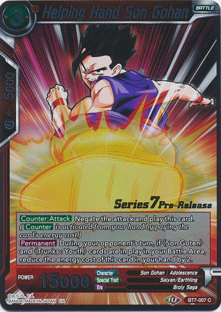 Helping Hand Son Gohan (BT7-007_PR) [Assault of the Saiyans Prerelease Promos] | Tables and Towers