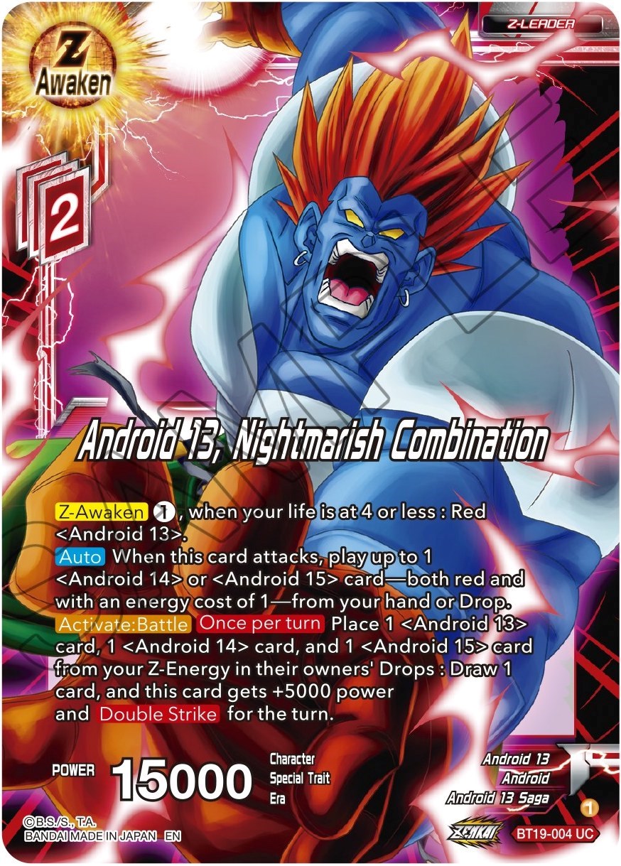 Android 13, Nightmarish Combination (BT19-004) [Fighter's Ambition] | Tables and Towers