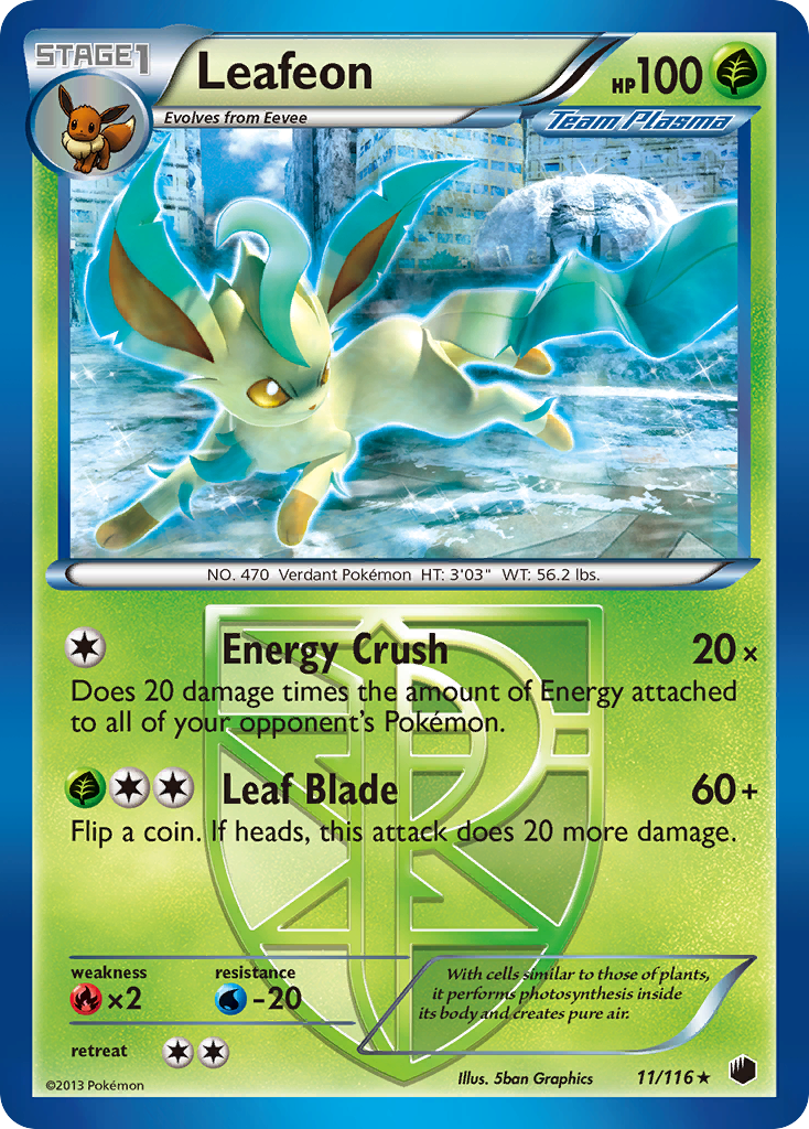 Leafeon (11/116) [Black & White: Plasma Freeze] | Tables and Towers