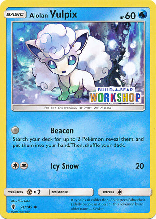 Alolan Vulpix (21/145) (Build A Bear Workshop Exclusive) [Sun & Moon: Guardians Rising] | Tables and Towers