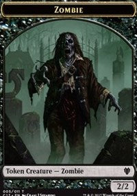 Zombie // Gold Double-Sided Token [Commander 2017 Tokens] | Tables and Towers