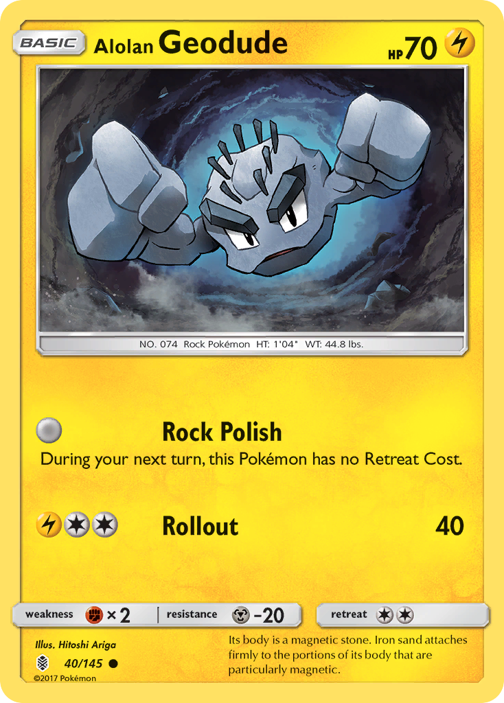 Alolan Geodude (40/145) [Sun & Moon: Guardians Rising] | Tables and Towers