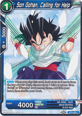 Son Gohan, Calling for Help (BT8-028) [Malicious Machinations] | Tables and Towers