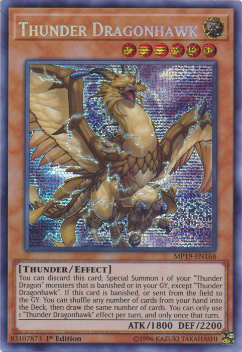 Thunder Dragonhawk [MP19-EN168] Prismatic Secret Rare | Tables and Towers