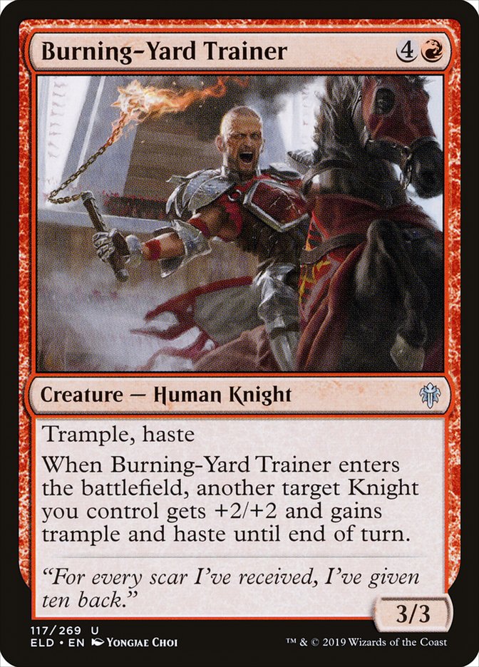 Burning-Yard Trainer [Throne of Eldraine] | Tables and Towers