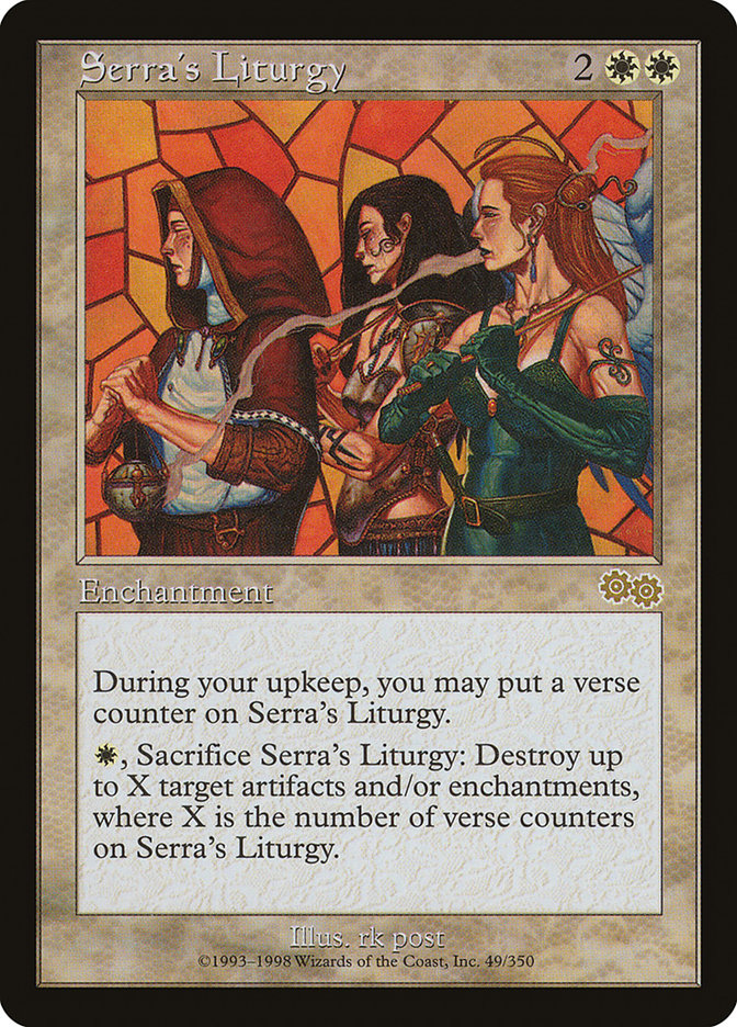 Serra's Liturgy [Urza's Saga] | Tables and Towers