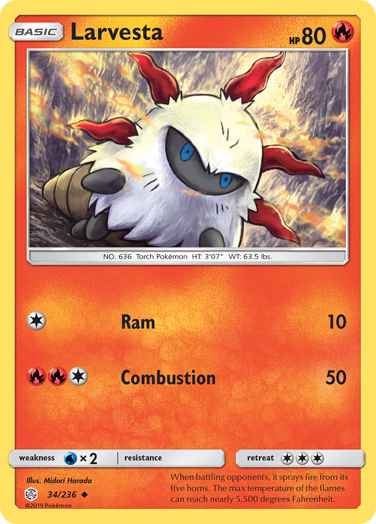 Larvesta (34/236) [Sun & Moon: Cosmic Eclipse] | Tables and Towers